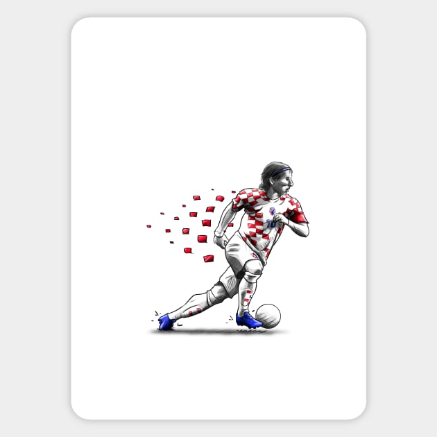 Luka Modric - Croatia World Cup Artwork Sticker by barrymasterson